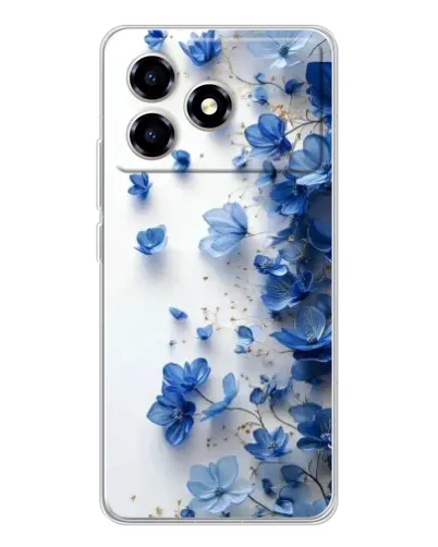 Чехол для ZTE Blade A36 с картинкой «Голубой цветочный каскад»