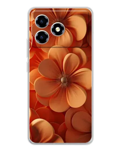 Чехол для ZTE Blade A36 с картинкой «Оранжевый макро цветок»