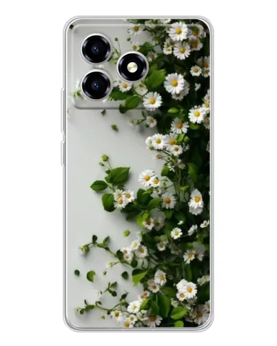 Чехол для ZTE Blade A36 с картинкой «Ветка мелких белых цветов»