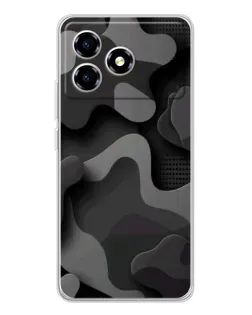 Чехол для ZTE Blade A36 с картинкой «Темный абстрактный камуфляж»