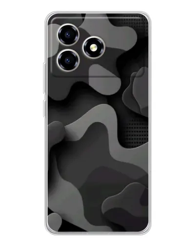 Чехол для ZTE Blade A36 с картинкой «Темный абстрактный камуфляж»