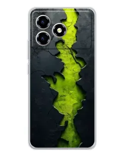 Чехол для ZTE Blade A36 с картинкой «Салатовый разлом скалы»