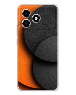 Чехол для ZTE Blade A36 с картинкой «Геометрия оранжевых кругов»