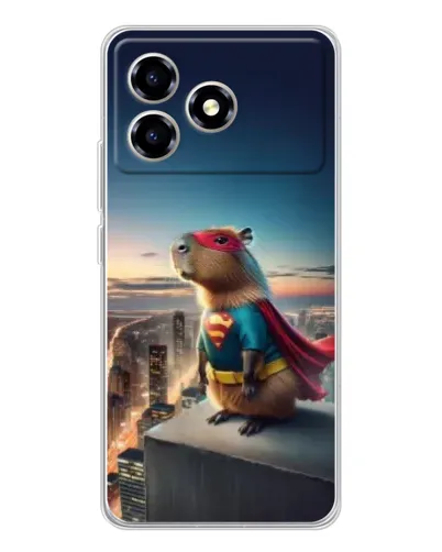 Чехол для ZTE Blade A36 с картинкой «Капи-мен супергерой»
