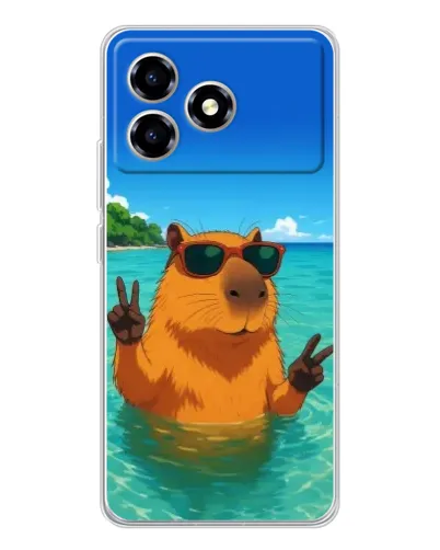Чехол для ZTE Blade A36 с картинкой «Морская капибара»