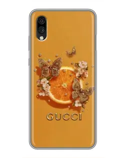 Чехол для ZTE Blade A5 (2020) с картинкой «Gucci — золотые бабочки»