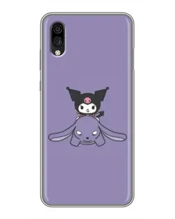 Чехол для ZTE Blade A5 (2020) с картинкой «Kuromi на лиловом фоне»