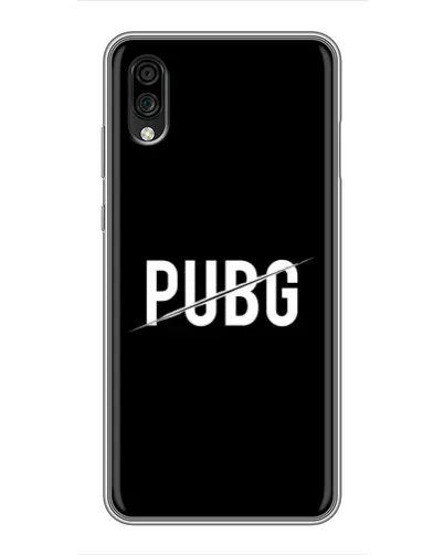 Чехол для ZTE Blade A5 (2020) с картинкой «PUBG — белый логотип»