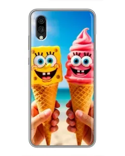 Чехол для ZTE Blade A5 (2020) с картинкой «Спанч Боб мороженое»