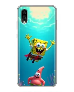 Чехол для ZTE Blade A5 (2020) с картинкой «Спанч Боб под водой»