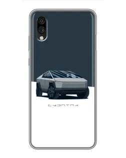 Чехол для ZTE Blade A5 (2020) с картинкой «Серебристый Cybertruck Tesla»