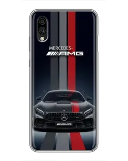 Чехол для ZTE Blade A5 (2020) с картинкой «Mercedes — белый карбон»
