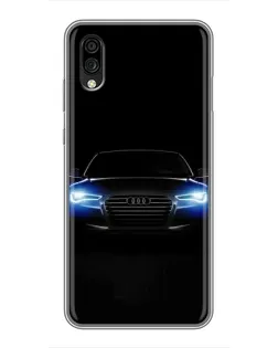 Чехол для ZTE Blade A5 (2020) с картинкой «Audi в неоне»