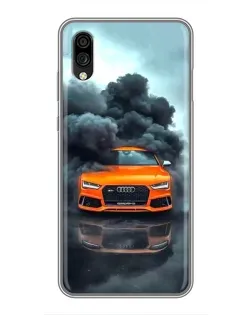 Чехол для ZTE Blade A5 (2020) с картинкой «Audi в облаках дыма»