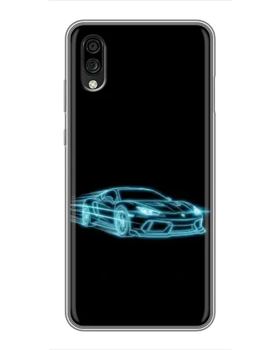 Чехол для ZTE Blade A5 (2020) с картинкой «Неоновый контур Lamborghini»