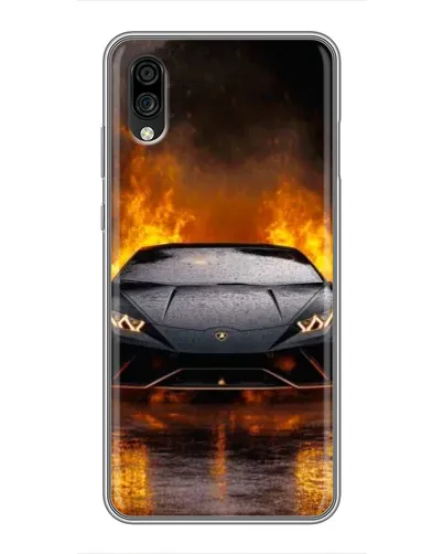 Чехол для ZTE Blade A5 (2020) с картинкой «Lamborghini в огне»