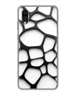 Чехол для ZTE Blade A5 (2020) с картинкой «Белая объемная сетка»
