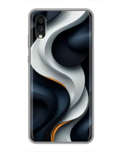 Чехол для ZTE Blade A5 (2020) с картинкой «Объемные черно-белые ленты»