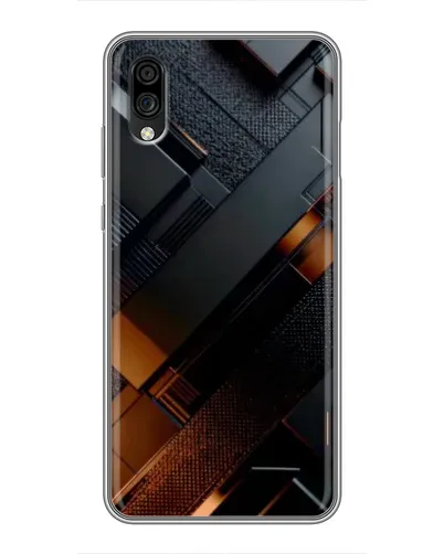Чехол для ZTE Blade A5 (2020) с картинкой «Черные геометрические блоки»