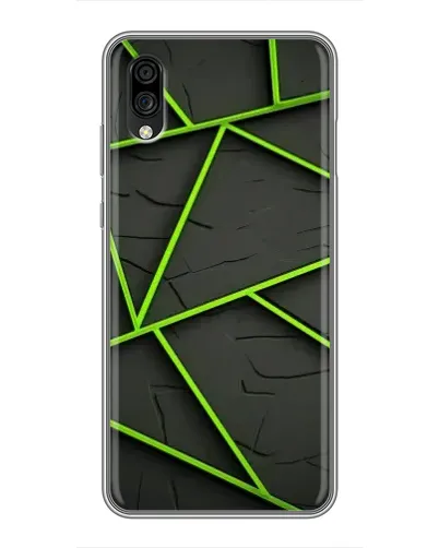 Чехол для ZTE Blade A5 (2020) с картинкой «Зеленые геометрические линии»