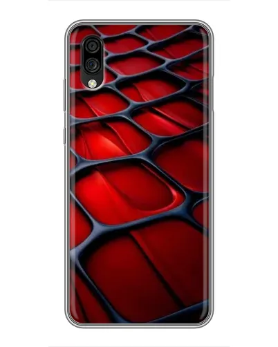 Чехол для ZTE Blade A5 (2020) с картинкой «Красная глянцевая сетка»