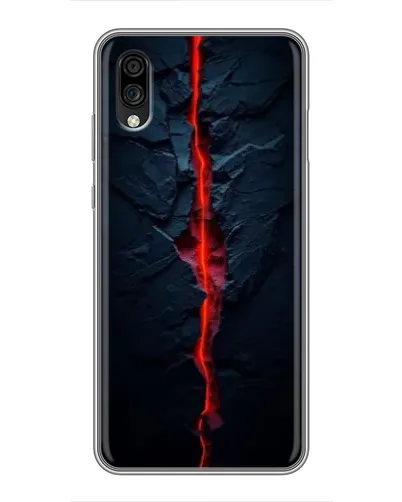 Чехол для ZTE Blade A5 (2020) с картинкой «Kрасная лавовая трещина»