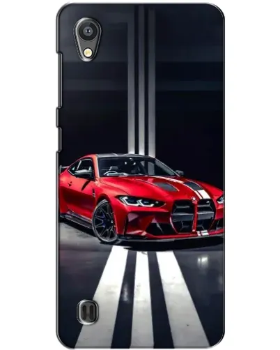 Чехол для ZTE Blade A5 с картинкой «Красная BMW на дороге»