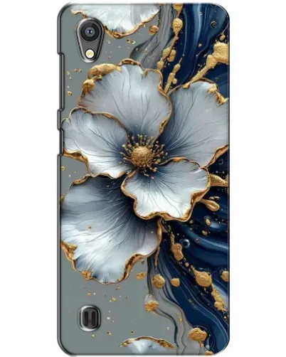 Чехол для ZTE Blade A5 с картинкой «Белый цветок и золотой флюид» Чехол для ZTE Blade A5 с картинкой «Белый цветок и золотой флюид»