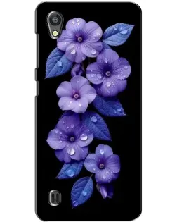 Чохол для ZTE Blade A5 з картинкою «Фіолетові квіти з росою»