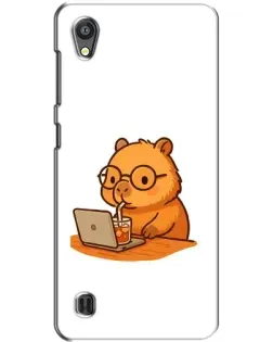 Чохол для ZTE Blade A5 з картинкою «Капібара з ноутбуком»
