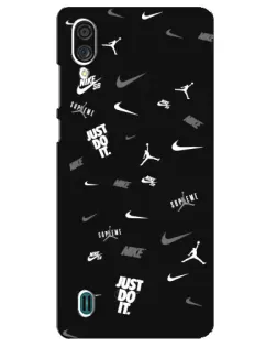 Чехол для ZTE Blade A51 Lite с картинкой «Nike Black Pattern»