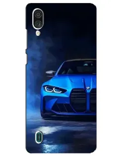 Чехол для ZTE Blade A51 Lite с картинкой «Голубая BMW M4»