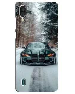 Чехол для ZTE Blade A51 Lite с картинкой «BMW в зимнем лесу»