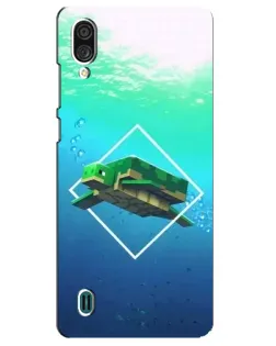 Чехол для ZTE Blade A51 Lite с картинкой «Черепаха Minecraft»
