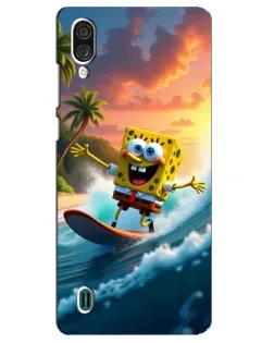 Чохол для ZTE Blade A51 Lite з картинкою «Губка Боб серфінгіст»