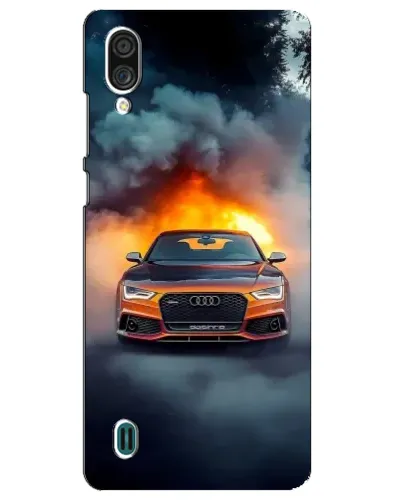 Чехол для ZTE Blade A51 Lite с картинкой «Audi в огненном дыму»