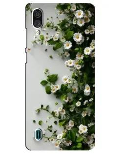 Чехол для ZTE Blade A51 Lite с картинкой «Ветка мелких белых цветов»