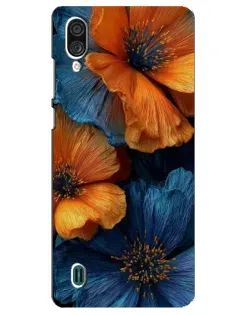 Чехол для ZTE Blade A51 Lite с картинкой «Яркая сине-оранжевая флора»