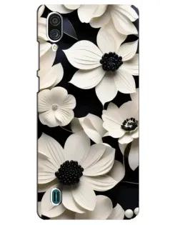 Чехол для ZTE Blade A51 Lite с картинкой «Объемные белые цветы»