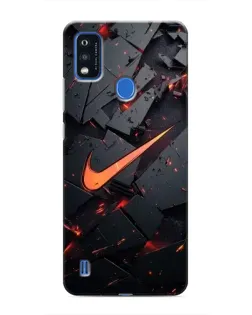 Чехол для ZTE Blade A51 с картинкой «Nike — эффект разломов»