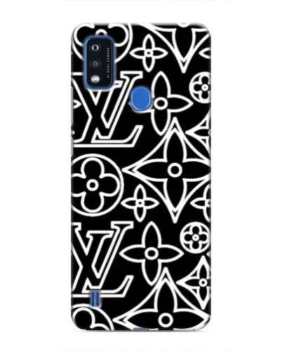 Чехол для ZTE Blade A51 с картинкой «Черно-белый узор LV»