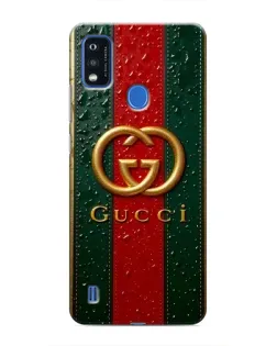 Чехол для ZTE Blade A51 с картинкой «Gucci — фирменная полоса и золото»