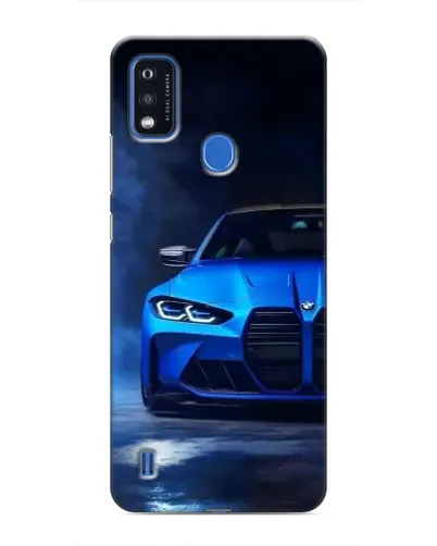 Чехол для ZTE Blade A51 с картинкой «Голубая BMW M4»
