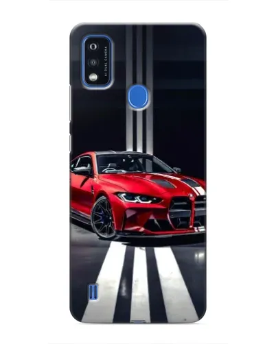 Чехол для ZTE Blade A51 с картинкой «Красная BMW на дороге»