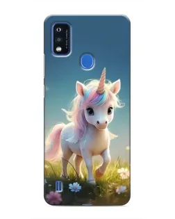 Чехол для ZTE Blade A51 с картинкой «Единорог на поляне»