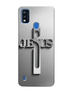 Чехол для ZTE Blade A51 с картинкой «Металлический крест Jesus»