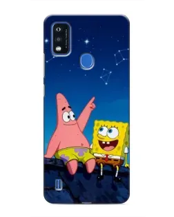 Чехол для ZTE Blade A51 с картинкой «Губка Боб и Патрик ночью»