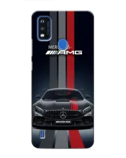 Чехол для ZTE Blade A51 с картинкой «Mercedes — белый карбон»