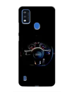 Чехол для ZTE Blade A51 с картинкой «Салон Audi — руль»