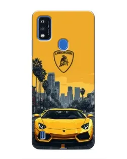 Чехол для ZTE Blade A51 с картинкой «Желтый Lamborghini город»